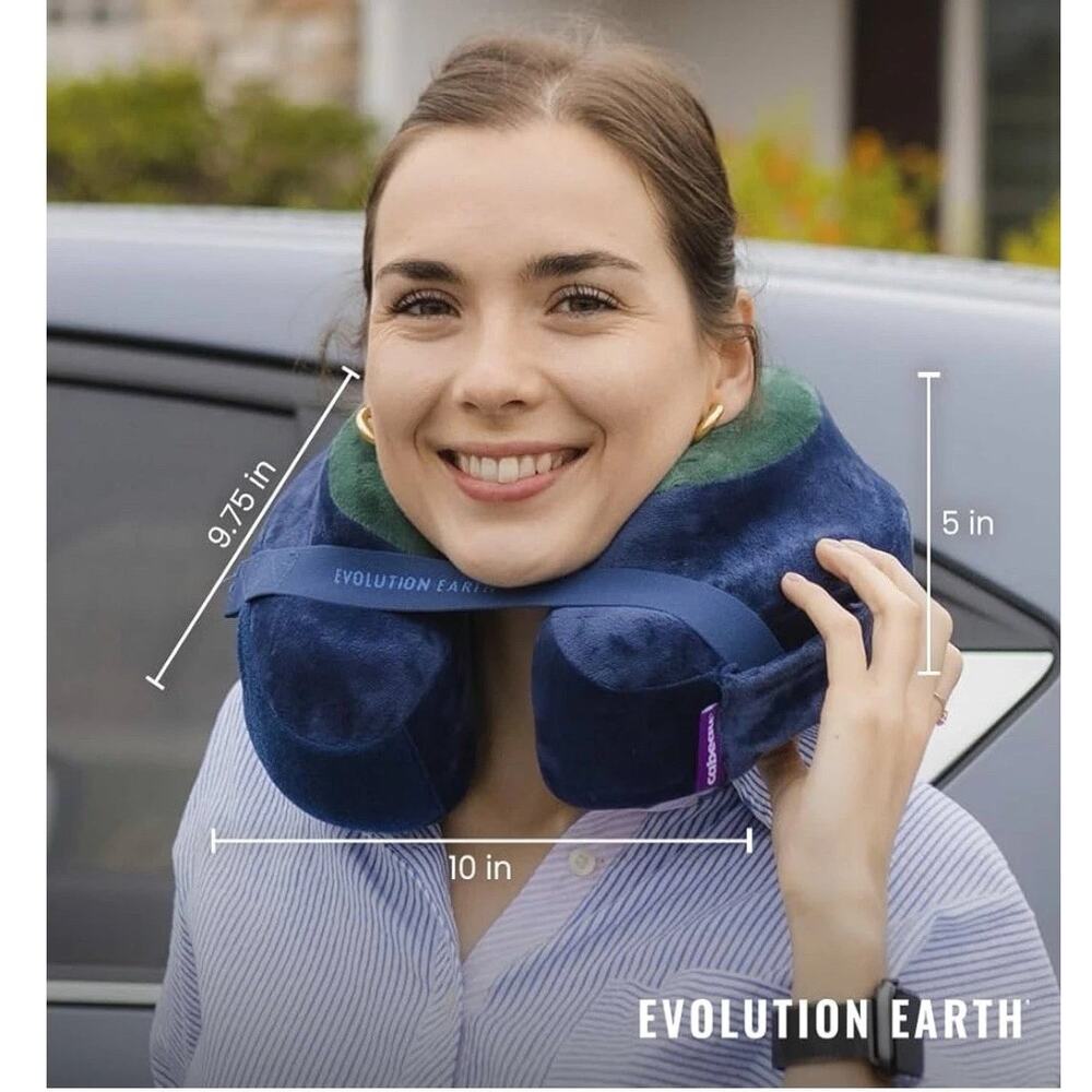Cabeau Evolution Earth Neck Pillow Memory Foam Travel Support Washable Bag Gray - Picture 6 of 13